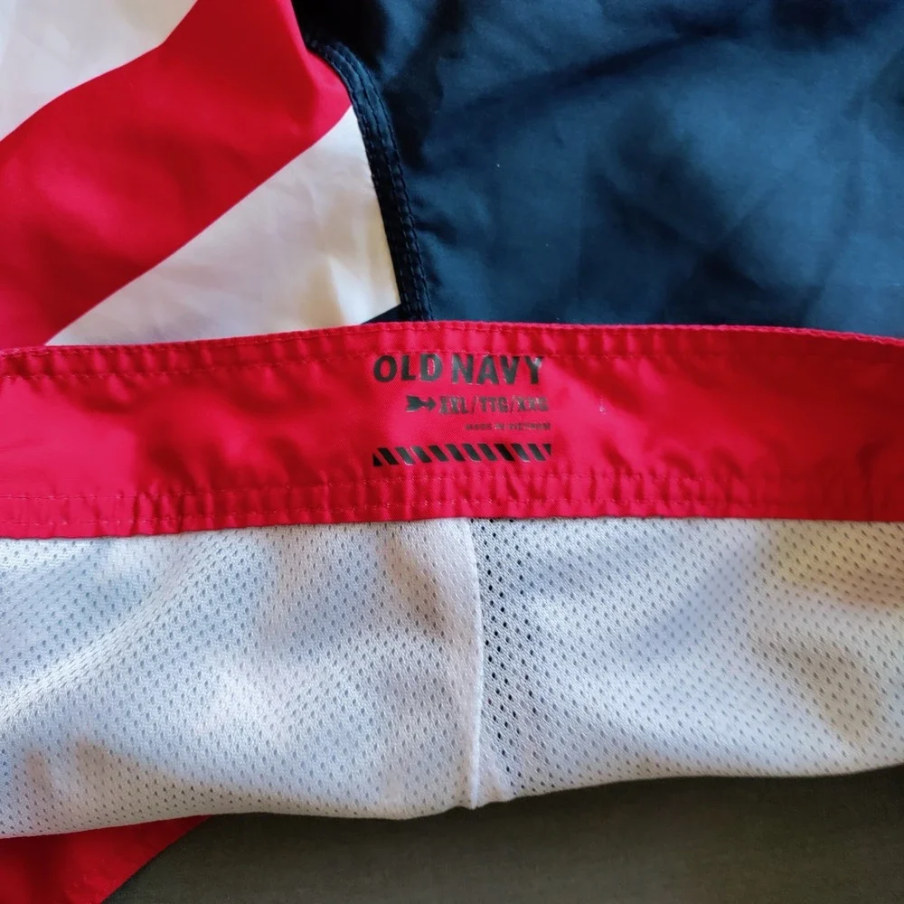 Old Navy American Flag Patriotic Board Swim Resorts Beach Graphic Shorts Men XXL